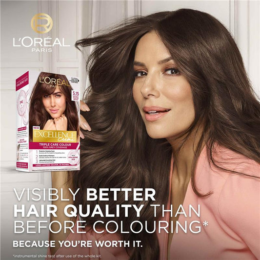 L'Oreal Excellence Creme 5.15 Natural Frosted Brown Hair Colour - 1 Unit - Auzzi Store