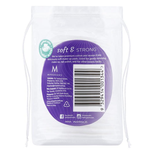 Swisspers 100% Pure Cotton Makeup Pads - 20 Pack for Effortless Beauty - Auzzi Store