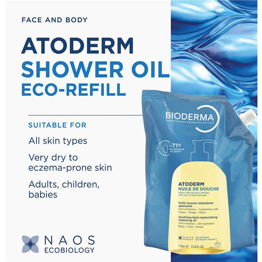 Bioderma Atoderm Ultra-Nourishing Shower Oil Cleanser Eco Refill 1L – view 2 - Auzzistore