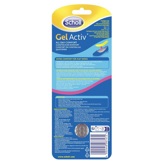 Scholl Gel Activ Insoles for Flat Shoes - Enhanced Comfort for All-Day Wear-Auzzi Store