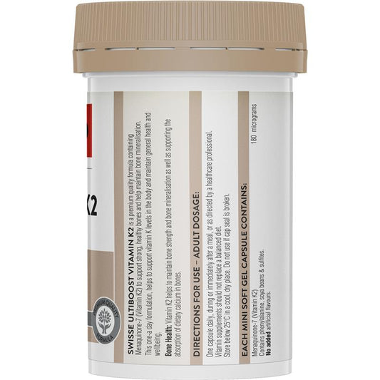 Swisse Ultiboost Vitamin K2 MK7 - 60 Capsules for Bone Health – view 2