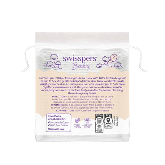 Swisspers Baby Organic Cotton Large Pads 40 - Soft & Safe Cleansing – view 2