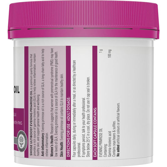 Swisse Ultiboost Evening Primrose Oil - 200 Capsules, GLA for Skin Health – view 2