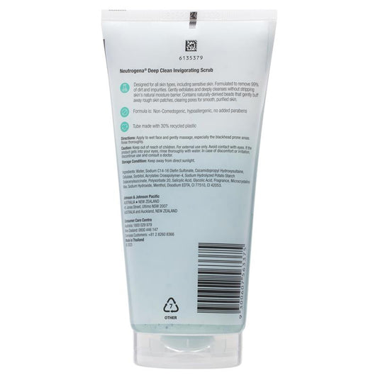 Neutrogena Deep Clean Invigorating Foam Scrub 150g - Purifying Exfoliation