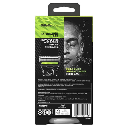 Gillette Labs Exfoliating Men's Razor with Magnetic Stand & 4 Blade Refills – view 2