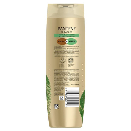 Pantene Miracles Keratin Smooth & Sleek Shampoo 375ml - Silicone-Free Formula – view 2
