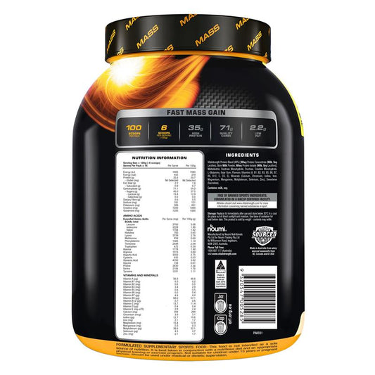 Vital Strength Hardgainer Mass Rapid Building Protein - Vanilla Ice Cream 2kg - Auzzi Store