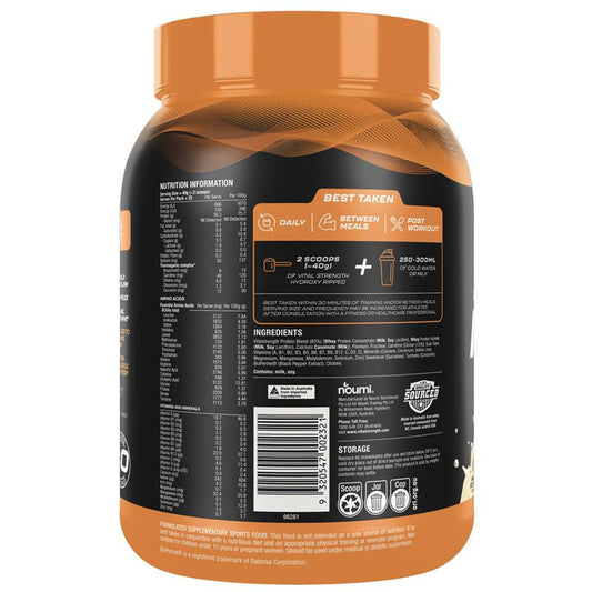 Vital Strength Hydroxy Ripped Thermogenic Protein Powder - Vanilla 1kg – view 2 - Auzzistore