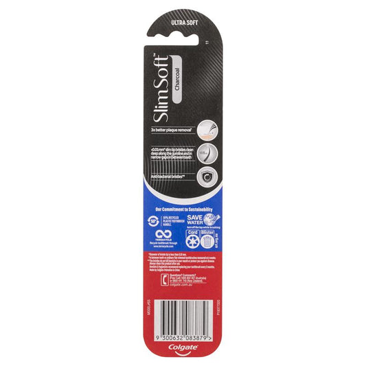 Colgate SlimSoft Charcoal Toothbrush - Soft with Charcoal Infused Bristles-Auzzi Store