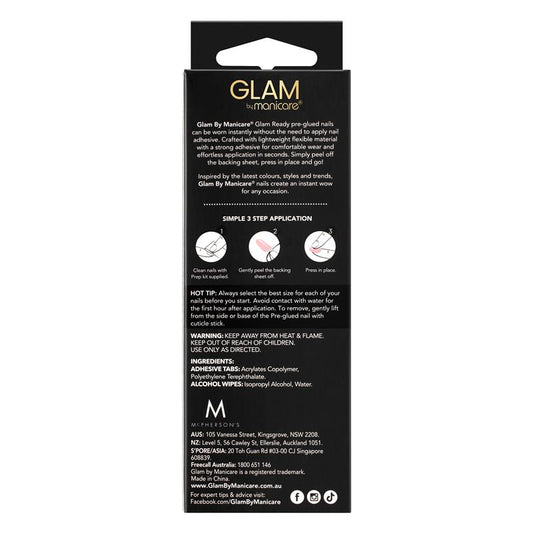 Glam By Manicare Glam Ready Pre-Glued Nails - Rose Petal Jelly - 30 Pieces – view 2