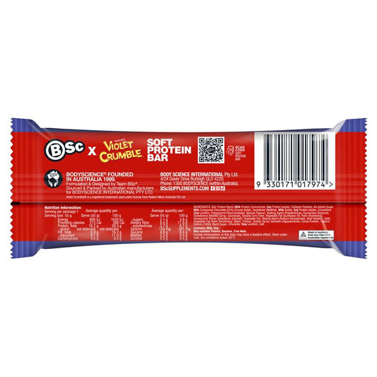 BSc x Violet Crumble Soft Protein Bar - Chocolate Honeycomb (55g)