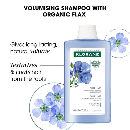 Klorane Volumising Shampoo with Organic Flax 400ml - Boost Volume for Fine Hair – view 2