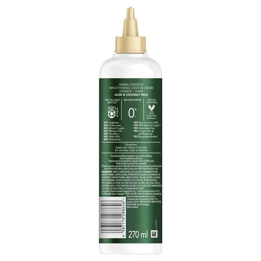 Herbal Essences Bio Renew Coconut Milk & Aloe Smoothening Leave-In Cream 270ml-Auzzi Store