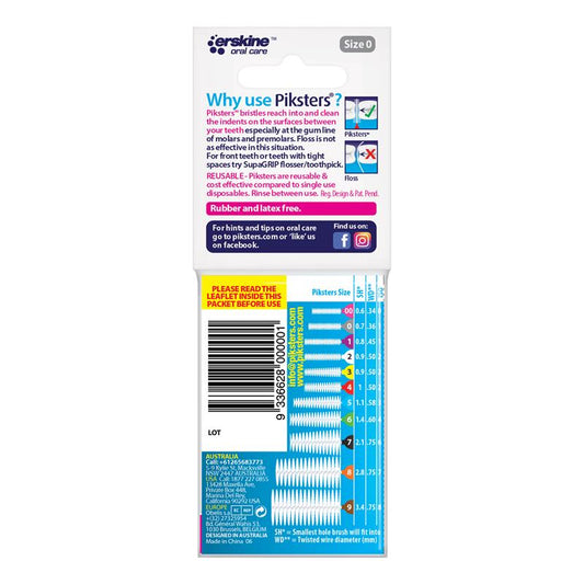 Piksters Interdental Brushes Size 0 Grey - 10 Pack for Effective Dental Care-Auzzi Store