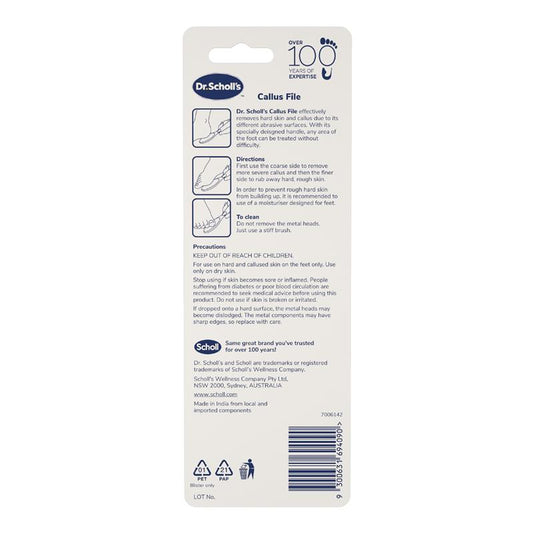 Scholl Callus File – Dual Sided Manual Foot File for Removing Hard Skin – view 2 - Auzzistore