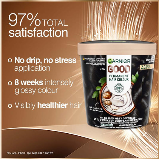 Garnier Good Hair Colour 2.0 Truffle Soft Black - 90% Natural Origin Formula