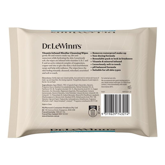 Dr LeWinn's Private Formula Vitamin Infused Micellar Wipes - 25 Pack – view 2 - Auzzistore