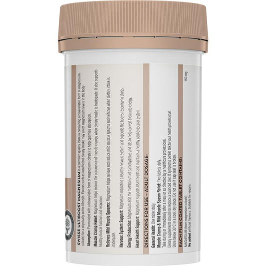 Swisse Ultiboost Magnesium 150mg - 200 Vegan Tablets for Muscle Support & Energy – view 2
