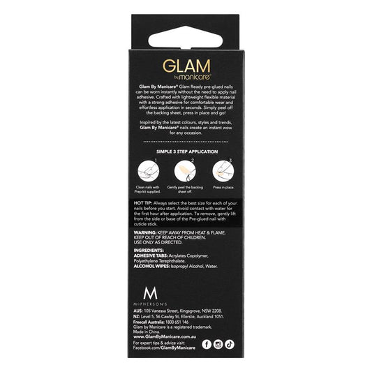 Glam By Manicare Glam Ready Pre-Glued Nails - Glitz At Twilight (30 Pieces)