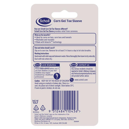 Scholl Gelactiv Corn Relief Toe Sleeves - Reusable, Washable, Size 1 – view 2