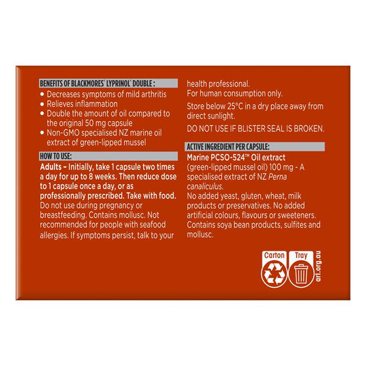 Blackmores Lyprinol Double Anti-Inflammatory Marine Oil 30 Capsules – view 2 - Auzzistore