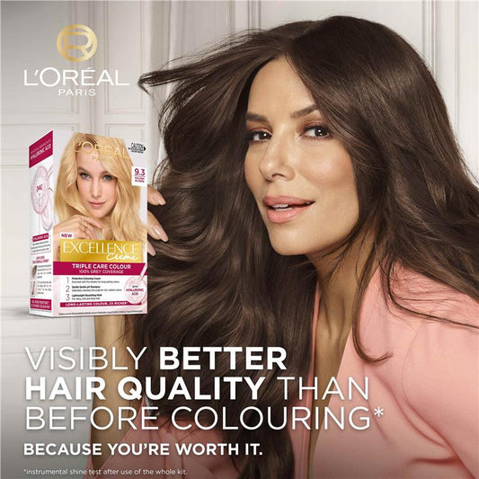 L'Oreal Excellence Creme 9.3 Light Golden Blonde Hair Colour - 1 Unit - Auzzi Store