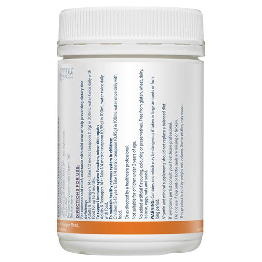 Ethical Nutrients Mega Zinc 40mg & Vitamin C Orange Powder - 190g – view 2