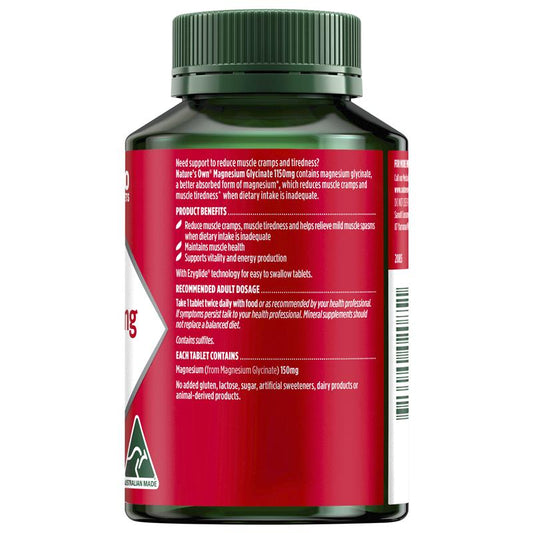 Nature's Own Magnesium Glycinate 120ct – Muscle Support, Easy Swallow – view 2