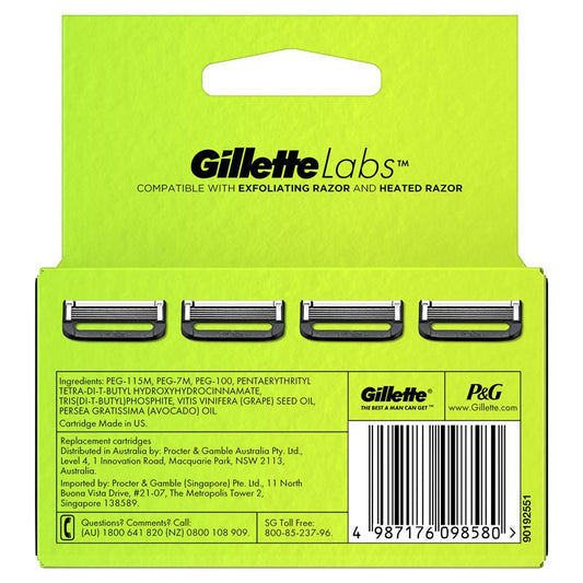 Gillette Labs 4-Pack Razor Cartridges – Compatible with Exfoliating & Heated Razors – view 2
