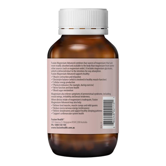 Fusion Magnesium Advanced - 120 Vegan Tablets with Glycinate & Citrate – view 2 - Auzzistore