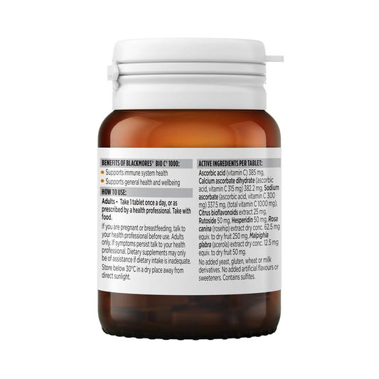 Blackmores Bio C 1000mg - Immune Support in Convenient Tablet Form (31 Tablets)-Auzzi Store