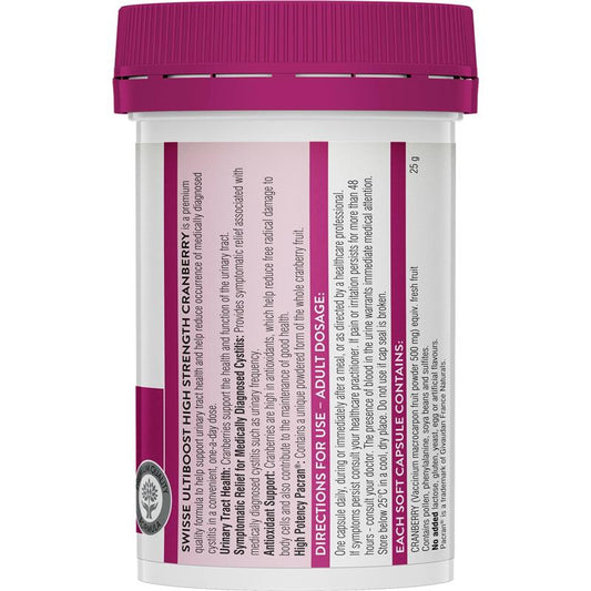 Swisse Cranberry PACRAN® 25000mg – Urinary Support, 30 Capsules – view 2