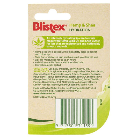 Blistex Hemp & Shea Hydration Lip Balm 4.25g - Nourishing Lip Care – view 2