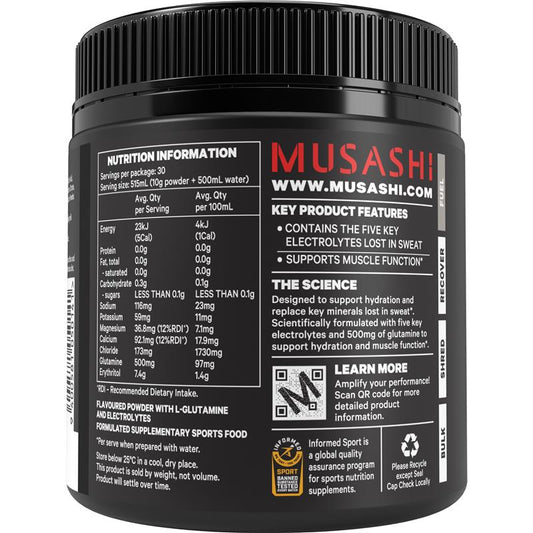 Musashi Electrolytes Watermelon 300g - Hydration & Muscle Function Support – view 2 - Auzzistore