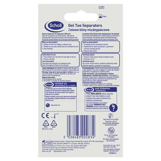 Scholl Gel Toe Separator - Pain Relief & Protection for Sore Toes-Auzzi Store