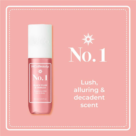 MCoBeauty Black Plum & Vanilla No. 1 Fragrance Hair & Body Mist 90ml – view 2