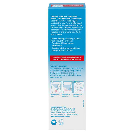 Dermal Therapy Chafing & Sweat Rash Cream 75g - Skin Protection Formula – view 2