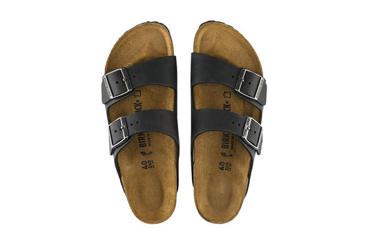 Birkenstock Arizona Oiled Leather Regular Fit Sandal (Black, Size 43 EU) - Auzzistore