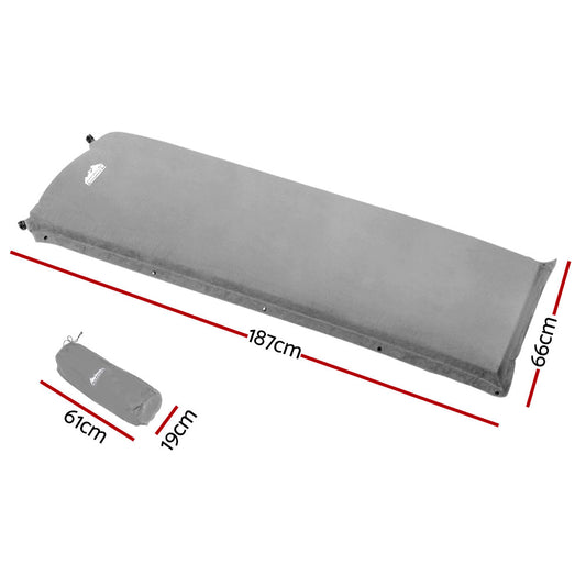Weisshorn Self Inflating Mattress Camping Sleeping Mat Air Bed Single Grey – view 2