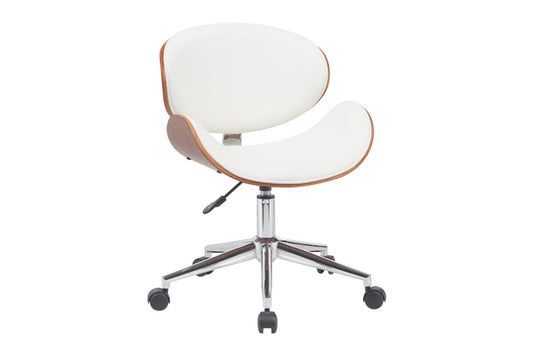 Ovela Bentwood Office Chair (White/Walnut) - Auzzistore