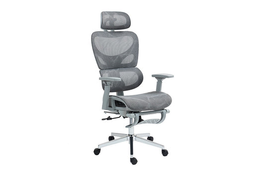 Ergolux EZ11 Ergonomic Office Chair with Footrest (Grey) - Auzzistore