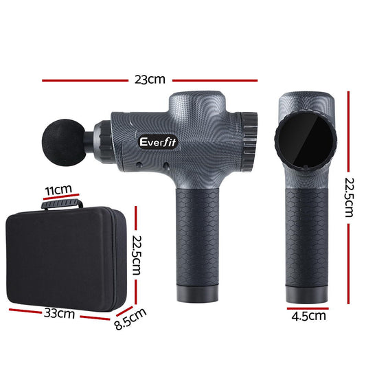 Everfit Massage Gun 6 Heads Massager Electric LCD Vibration Relief Percussion | Auzzi Store