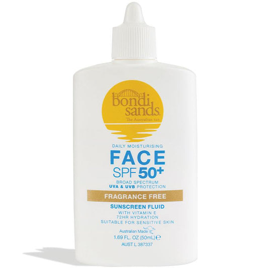 Bondi Sands SPF 50+ Daily Moisturising Face Fluid 50ml - Fragrance Free