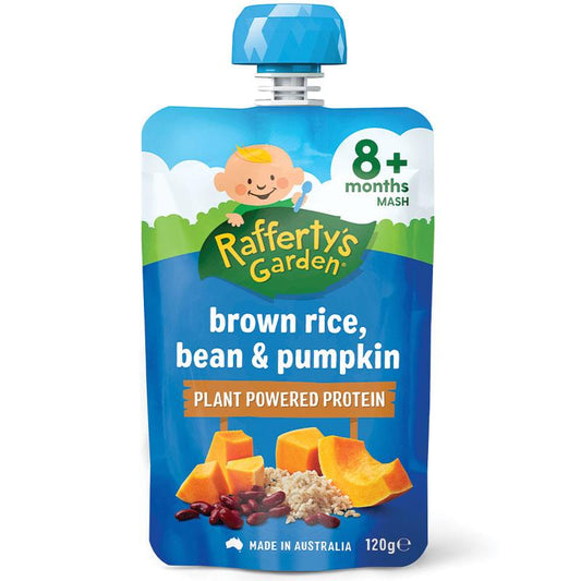 Raffertys Garden 8+ Months Brown Rice, Bean & Pumpkin Puree 120g - Auzzi Store