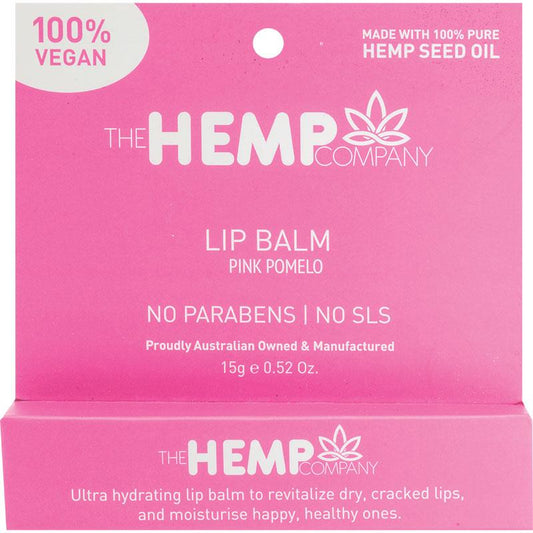 The Hemp Company Pink Pomelo Lip Balm 15g - Hydrate and Protect Your Lips