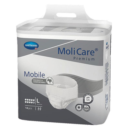 Molicare Premium Mobile Unisex Incontinence Pull-Up Pants, Large, 14 Pack