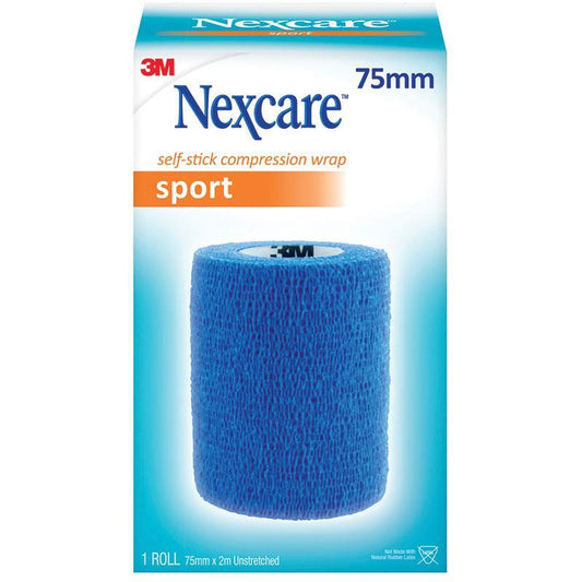 Nexcare Self-Stick Compression Wrap 75mm Blue - Breathable and Secure-Auzzi Store