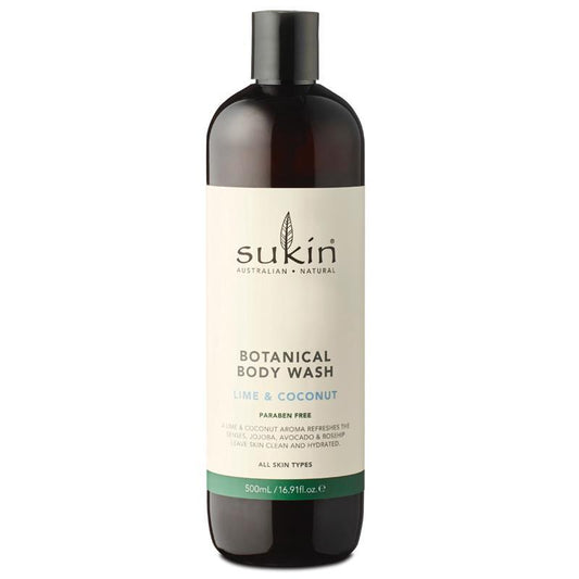 Sukin Lime & Coconut Botanical Body Wash 500ml – Natural, Soap-Free