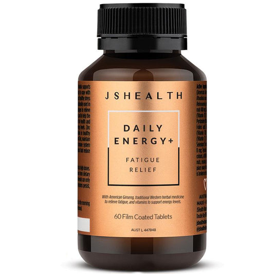 JSHEALTH Vitamins Daily Energy + 60 Tablets - Natural Energy & Stress Support