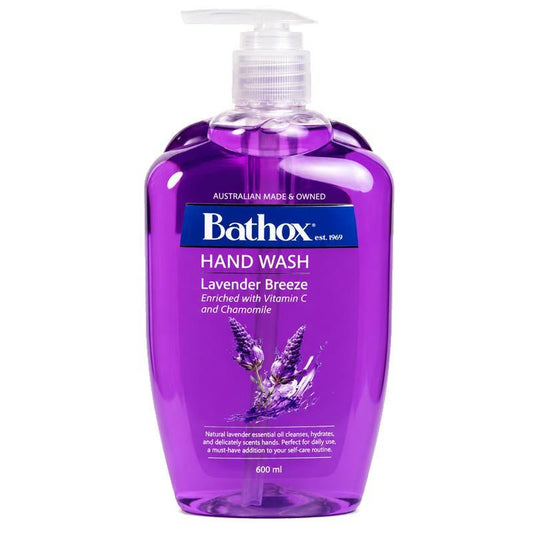 Bathox Hand Wash Pure Lavender 600ml - Soothing & Refreshing Cleanser - Auzzistore